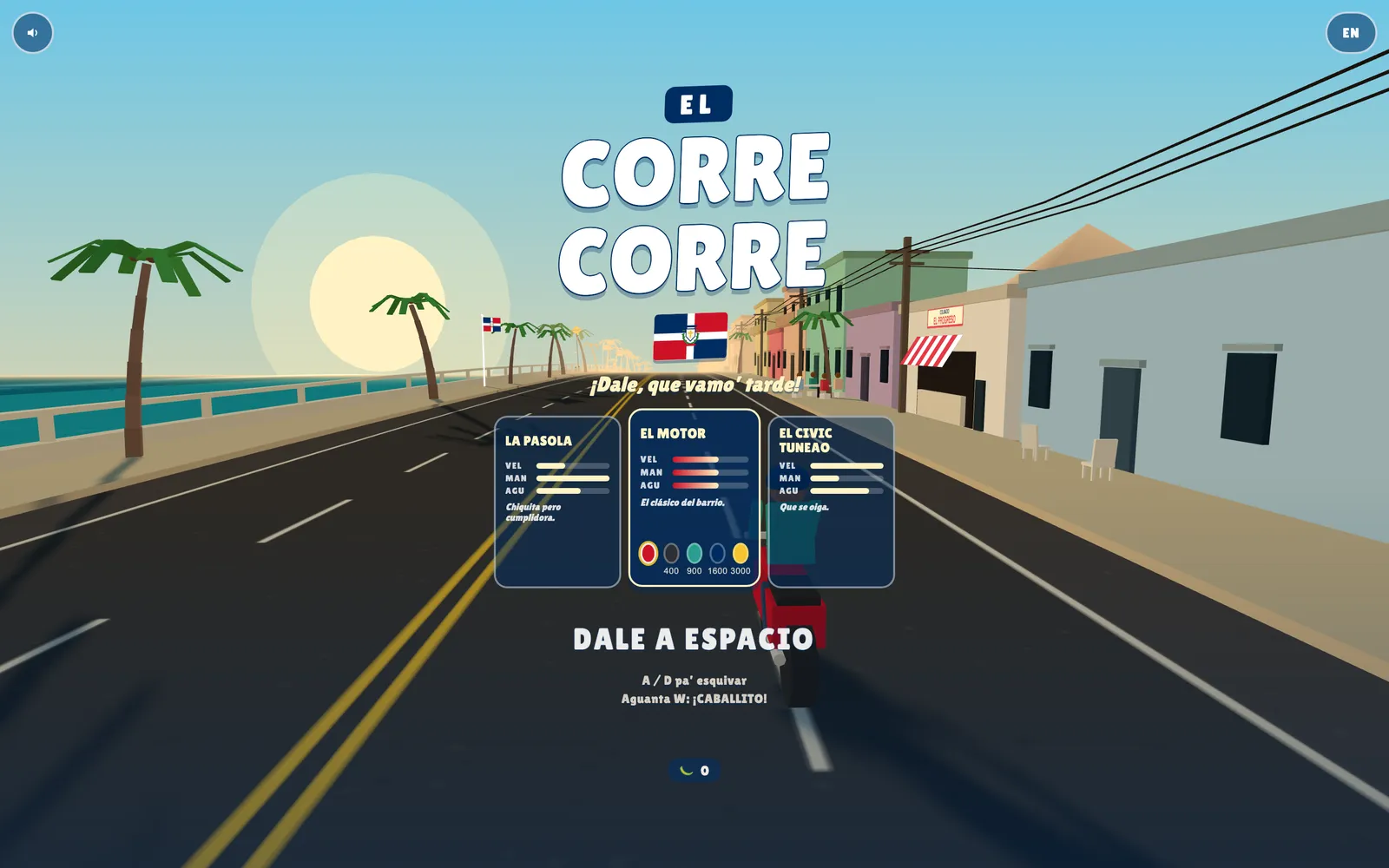 El Corre Corre: A one-thumb Dominican arcade ride through the Malecón, where en contra vía doubles the score.